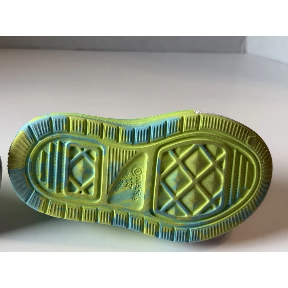 Converse Foam Clogs Toddler 7 Neon Green Blue Marble All Star Water Neon Marble